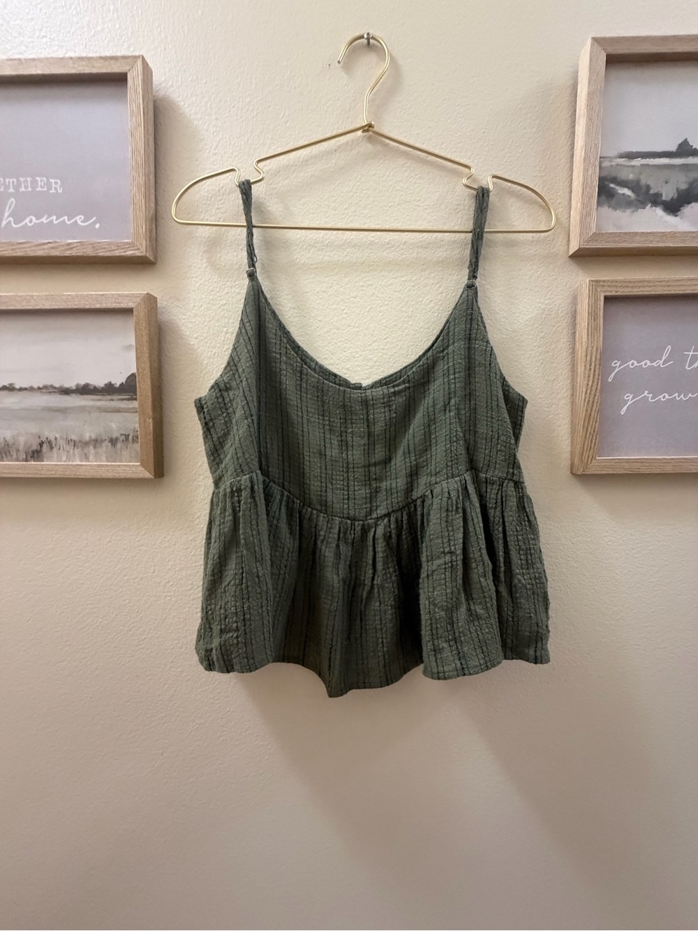 saltwater LUXE Olive Green Peplum Camisole
